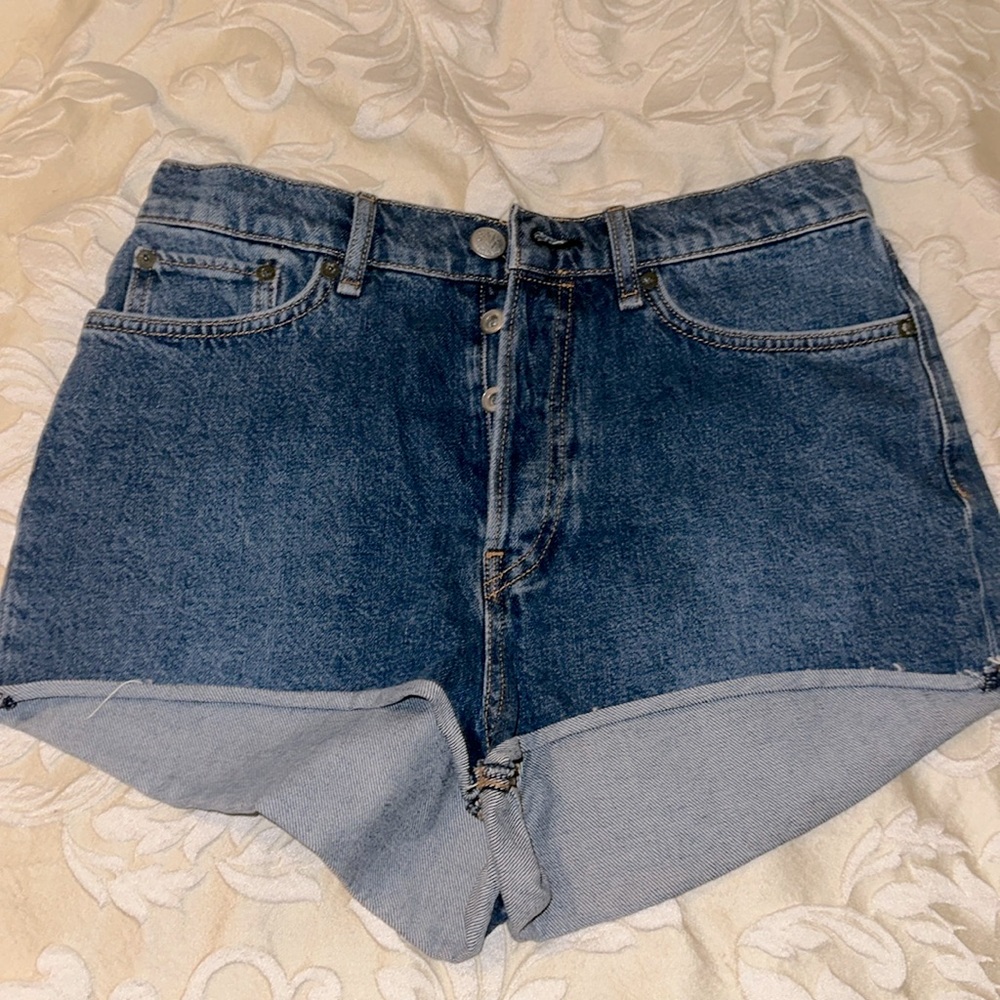 Rag & Bone Maya High Rise Shorts in blue Denim Size 28